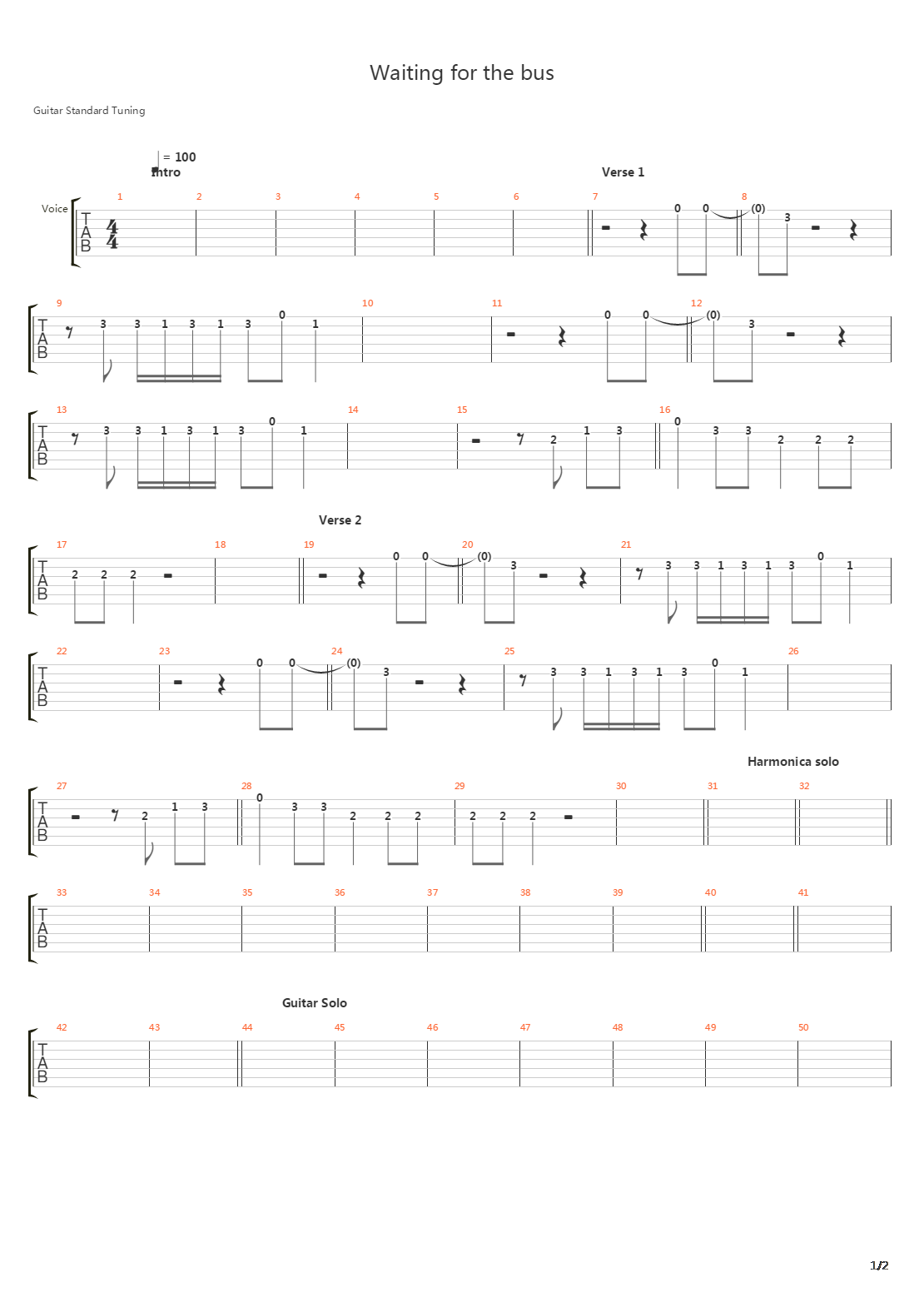 Waitin For The Bus吉他谱