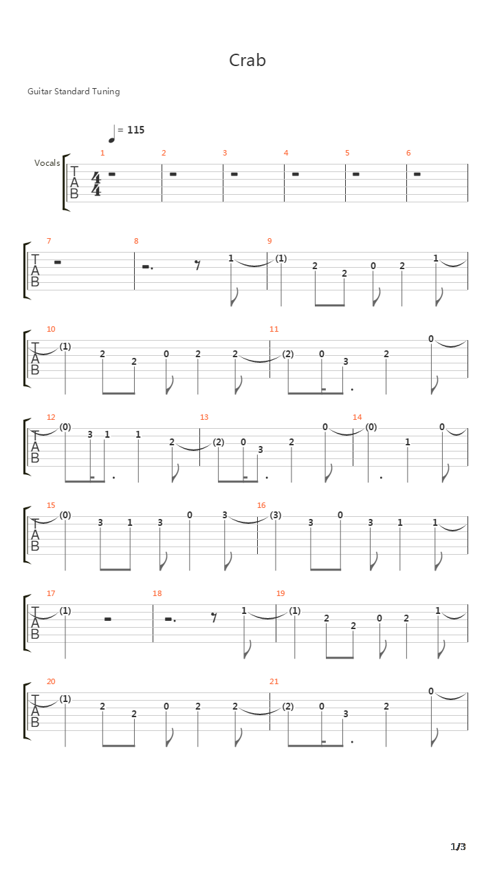 Crab吉他谱