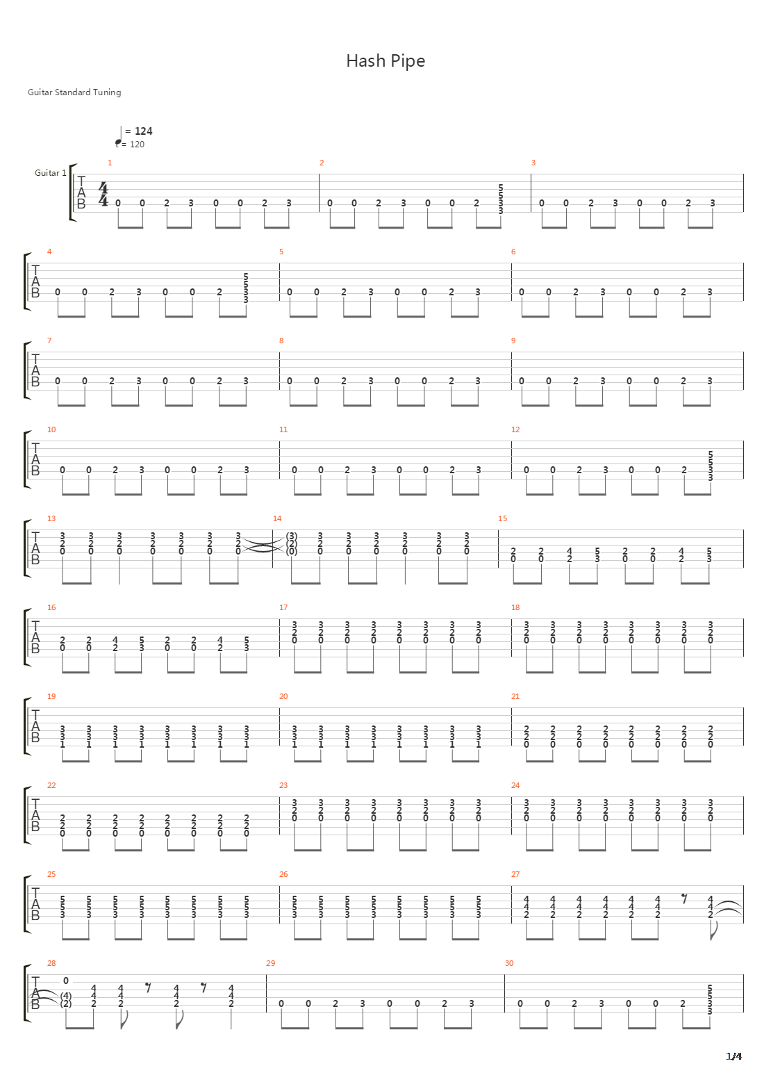 Hash Pipe吉他谱