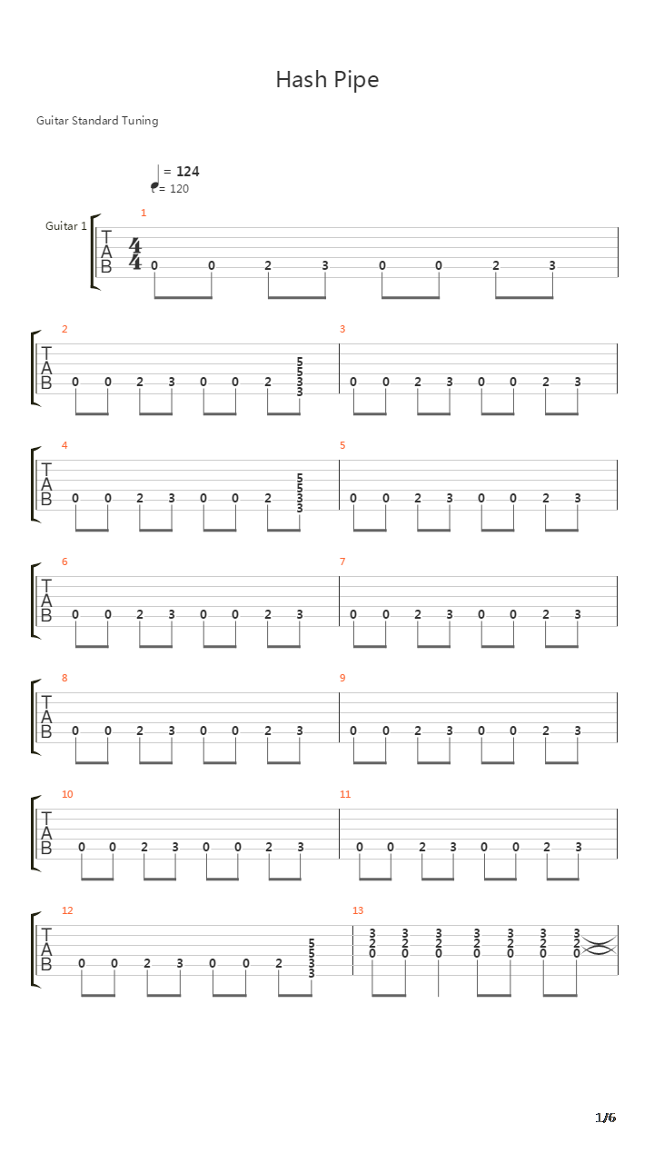 Hash Pipe吉他谱