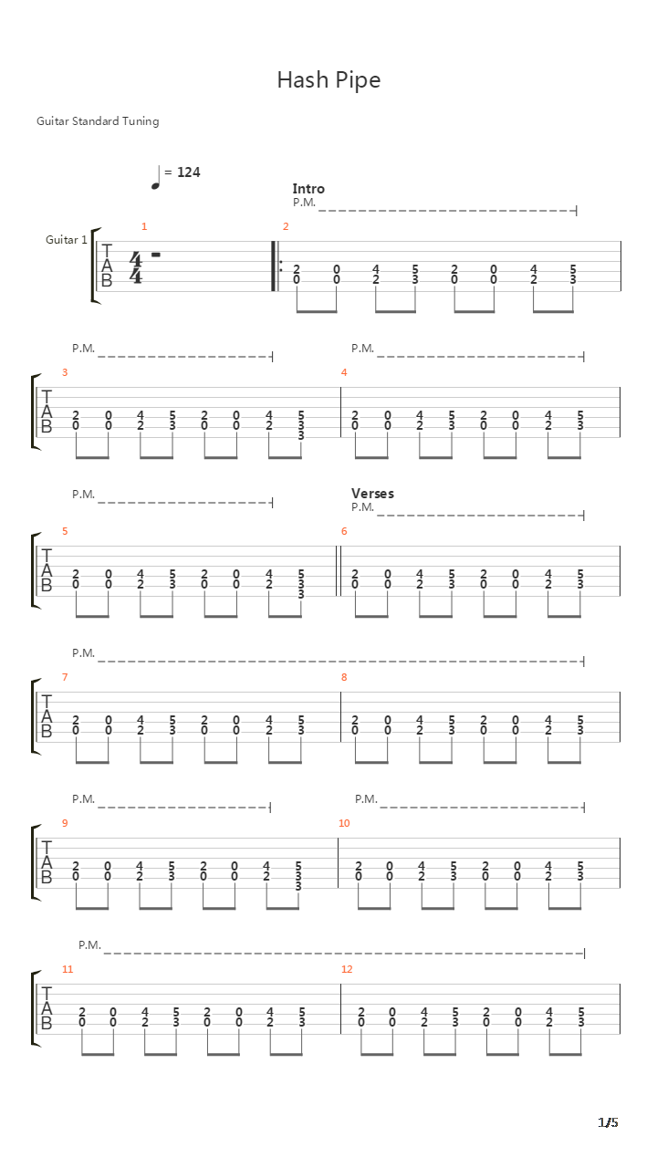 Hash Pipe吉他谱