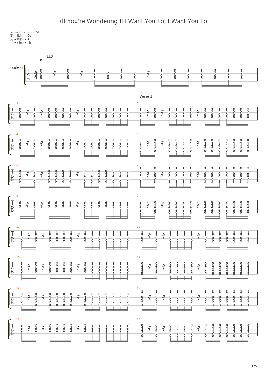 If Youre Wondering If I Want You To I Want You To吉他谱