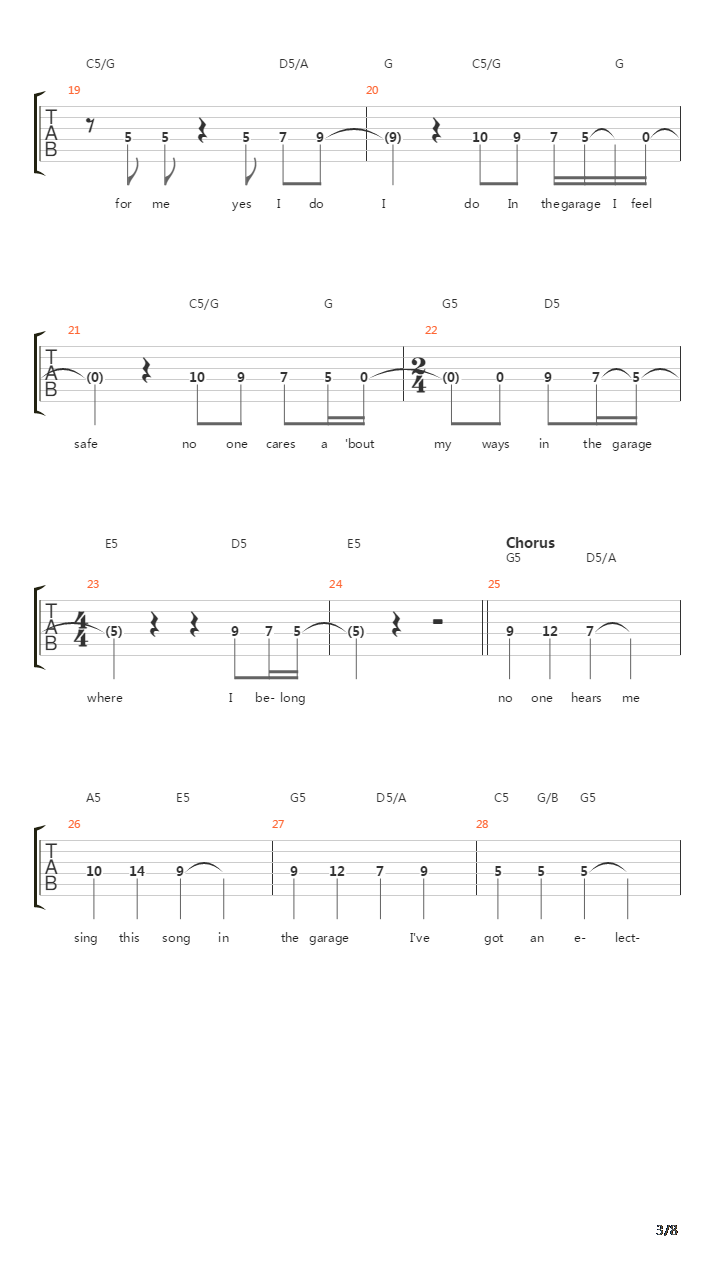 In The Garage吉他谱