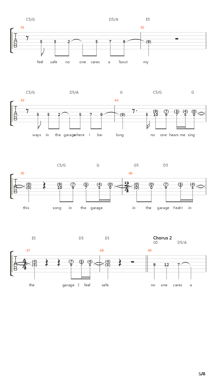 In The Garage吉他谱