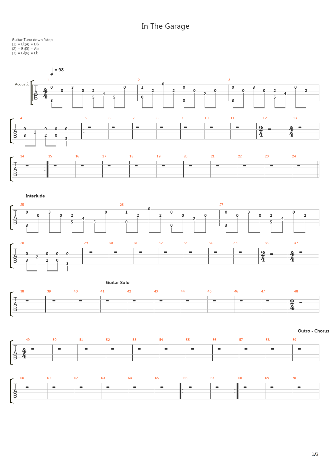 In The Garage吉他谱