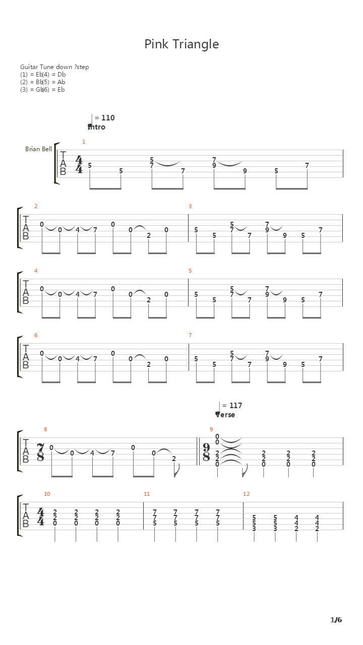 Pink Triangle吉他谱