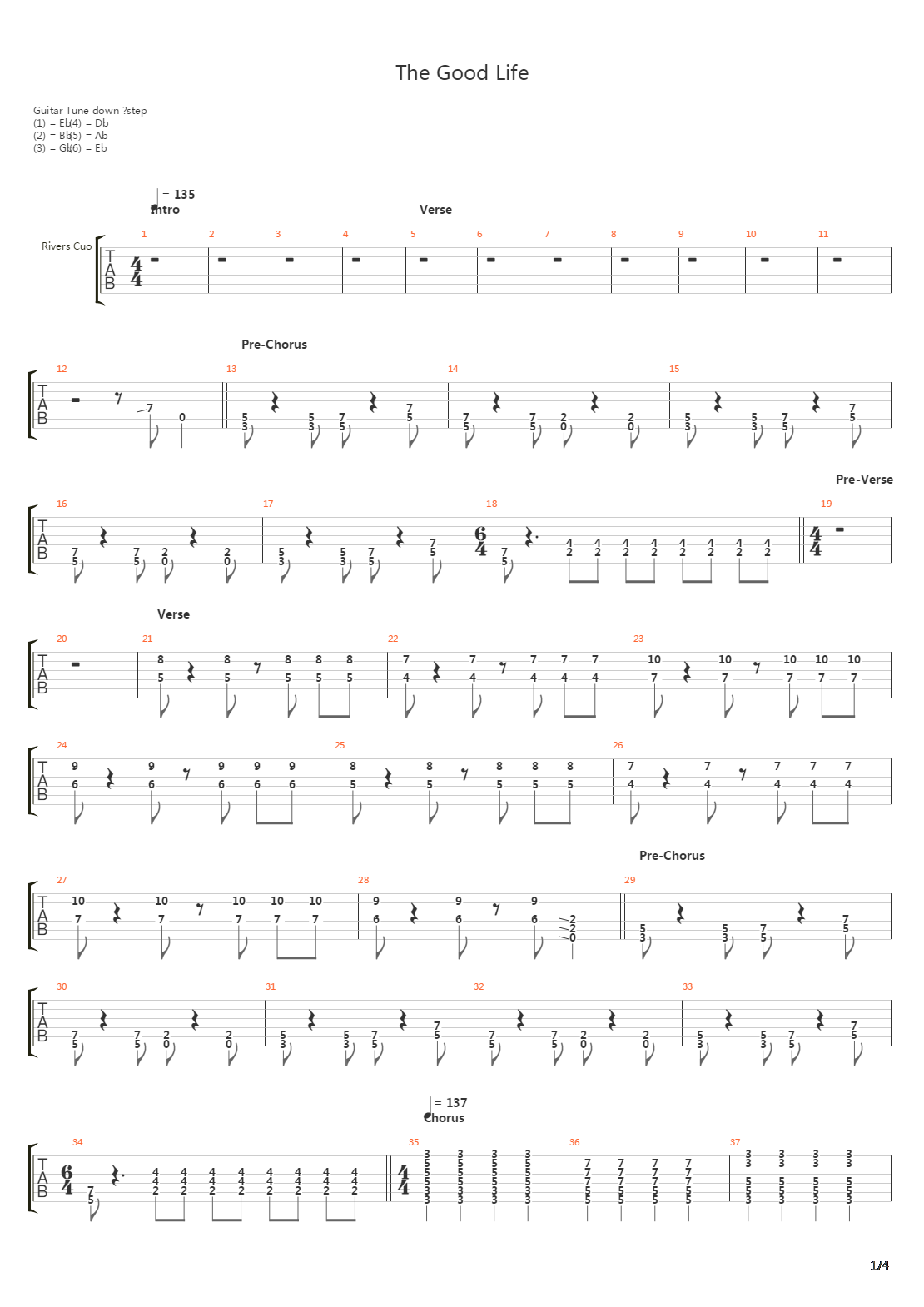 The Good Life吉他谱