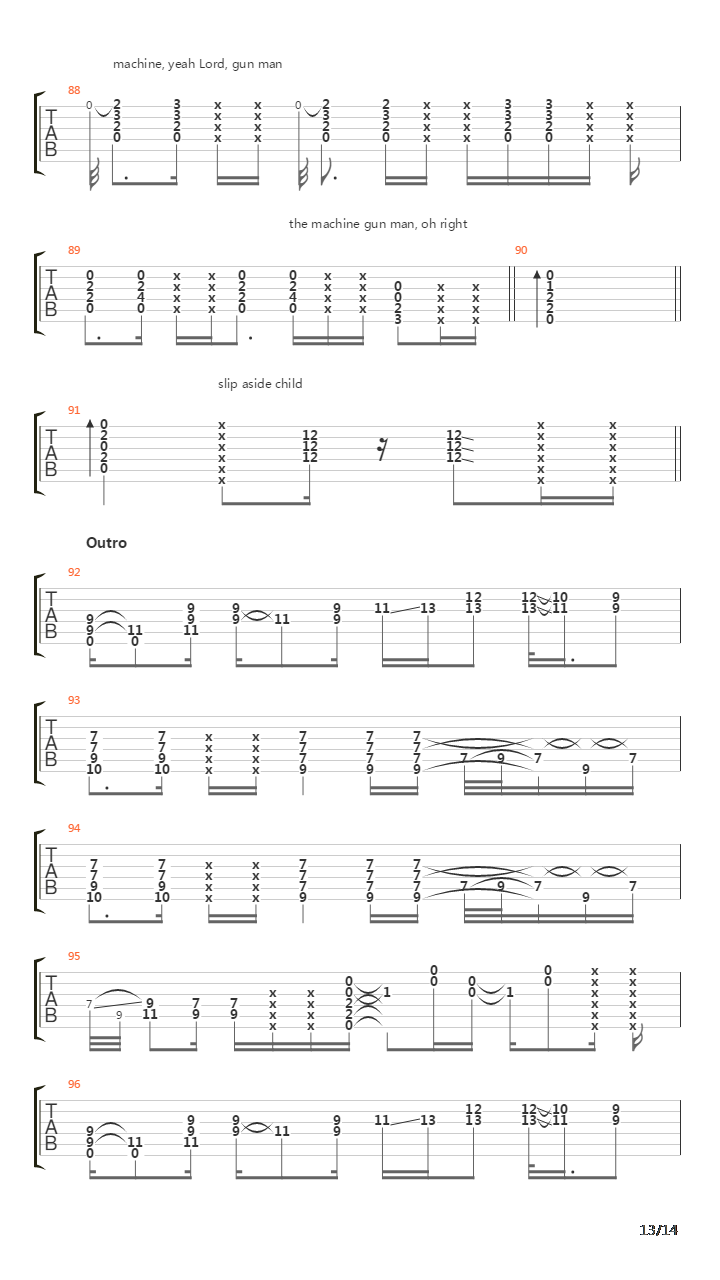 Machine Gun Man吉他谱