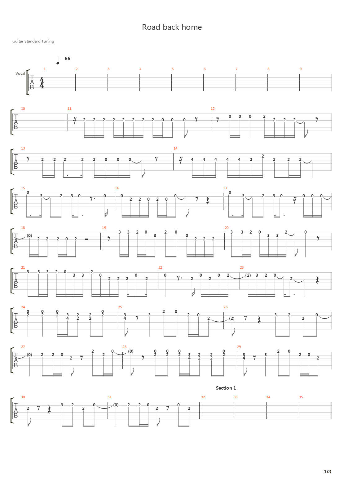 Road Back Home Full吉他谱