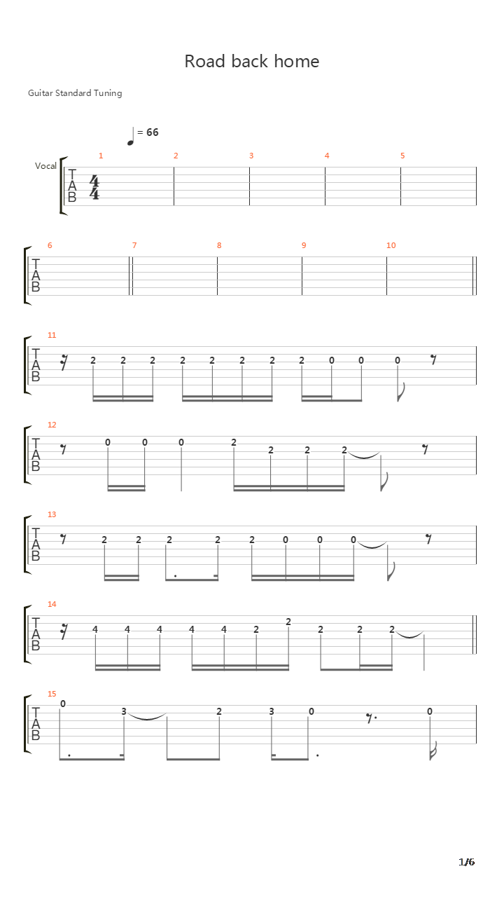Road Back Home Full吉他谱