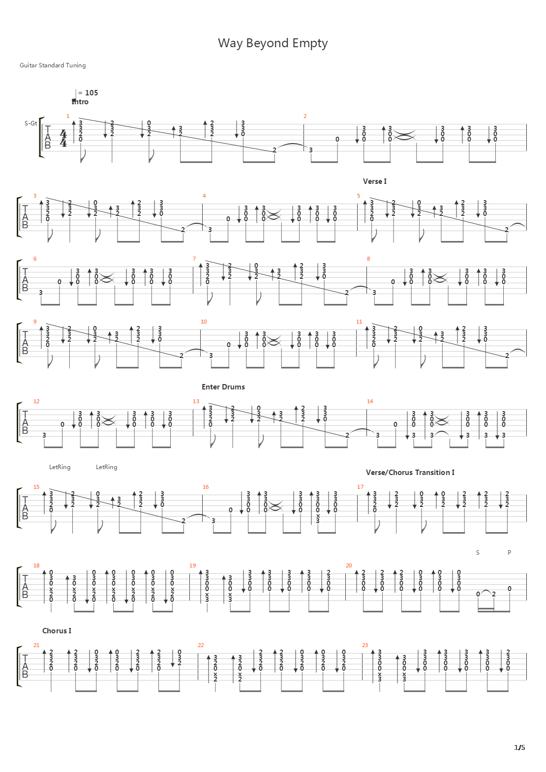 Way Beyond Empty吉他谱