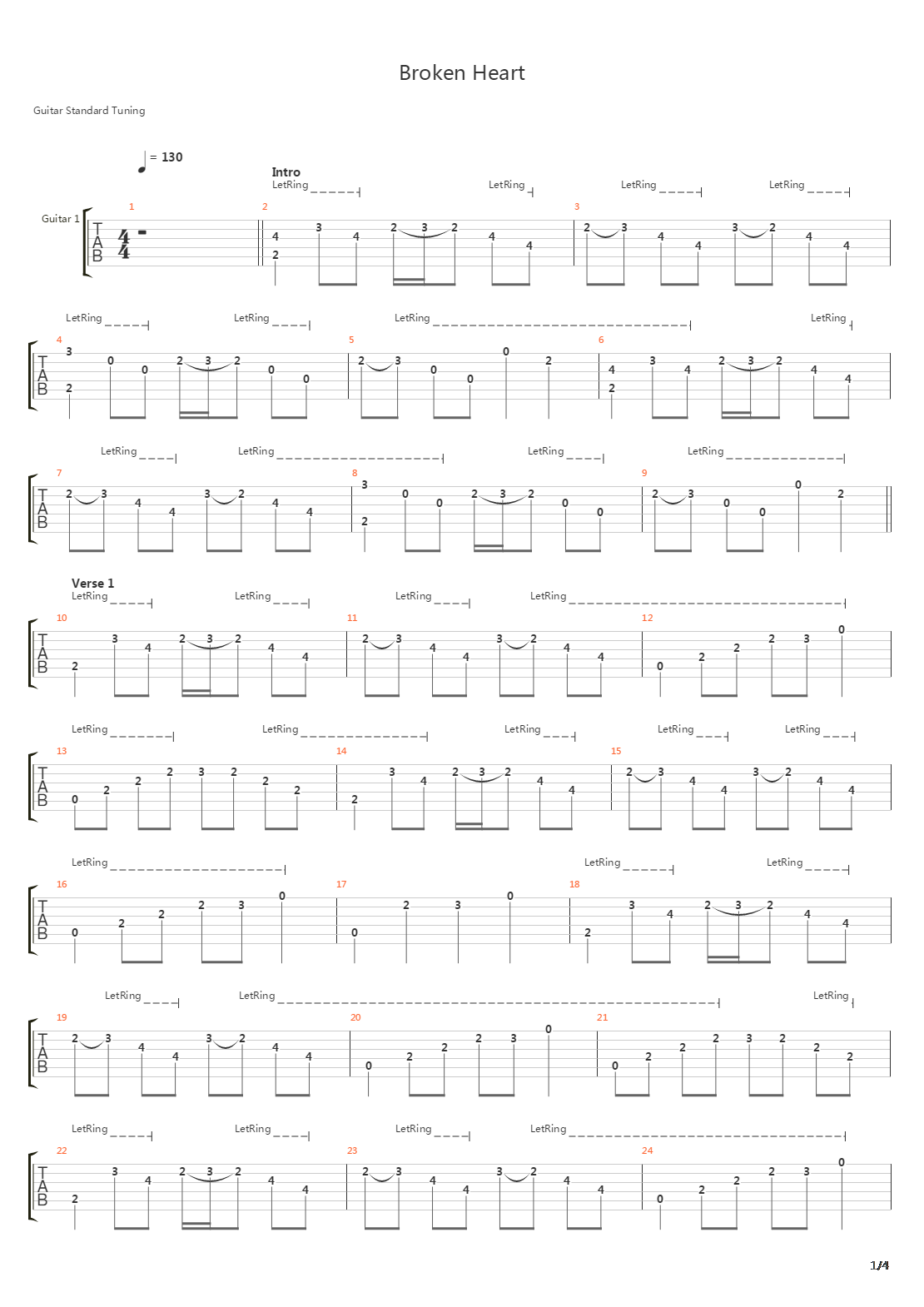 Broken Heart吉他谱