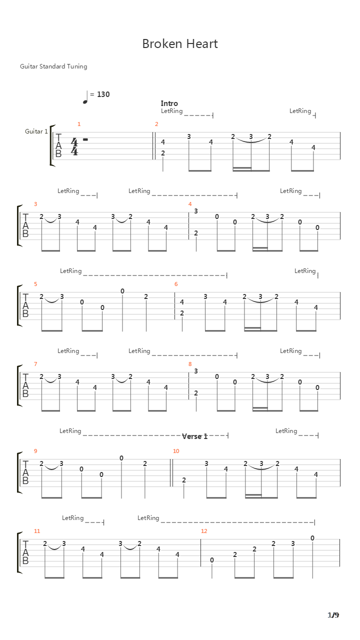 Broken Heart吉他谱