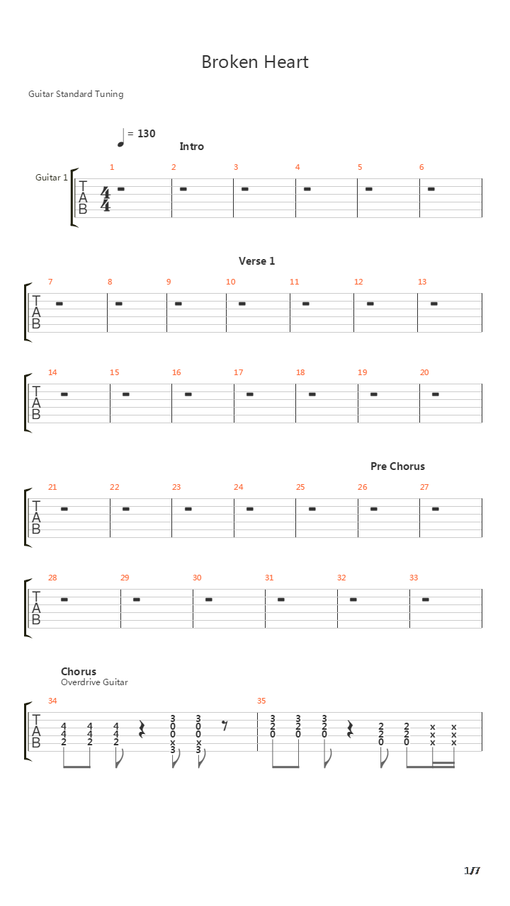 Broken Heart吉他谱