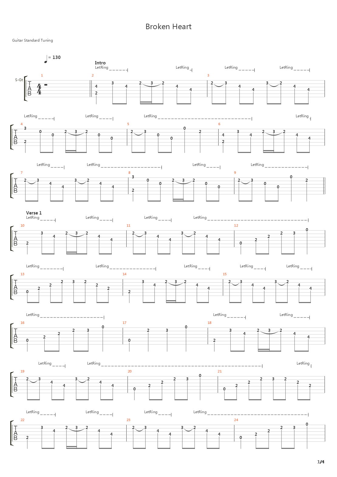 Broken Heart吉他谱