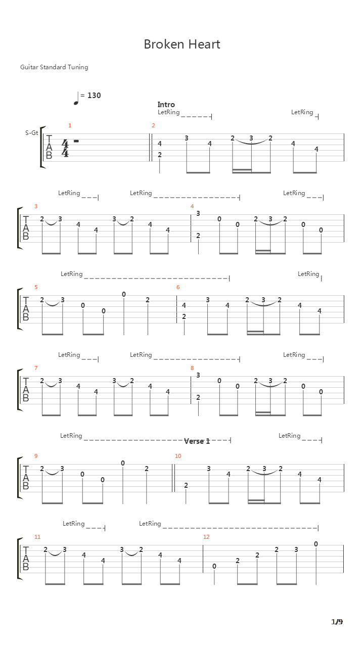Broken Heart吉他谱