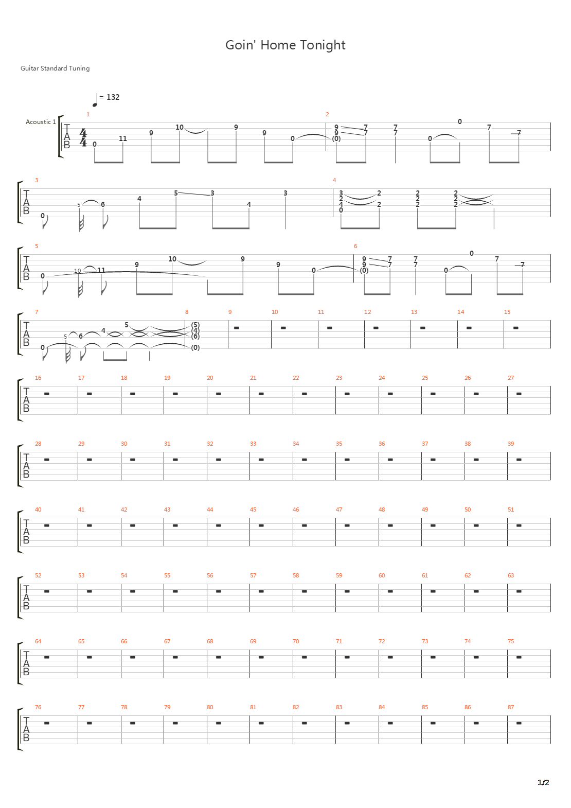 Going Home Tonight吉他谱