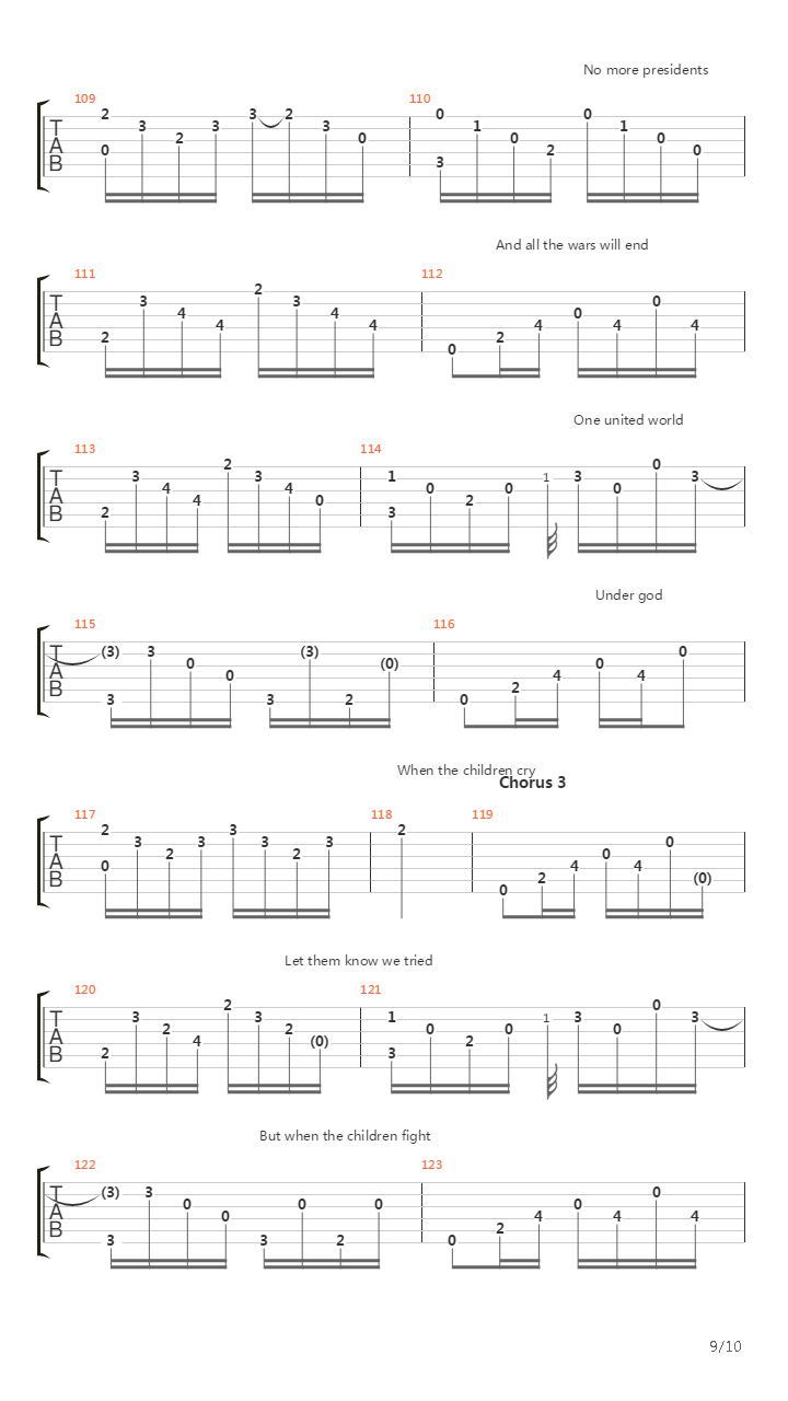 When The Children Cry吉他谱