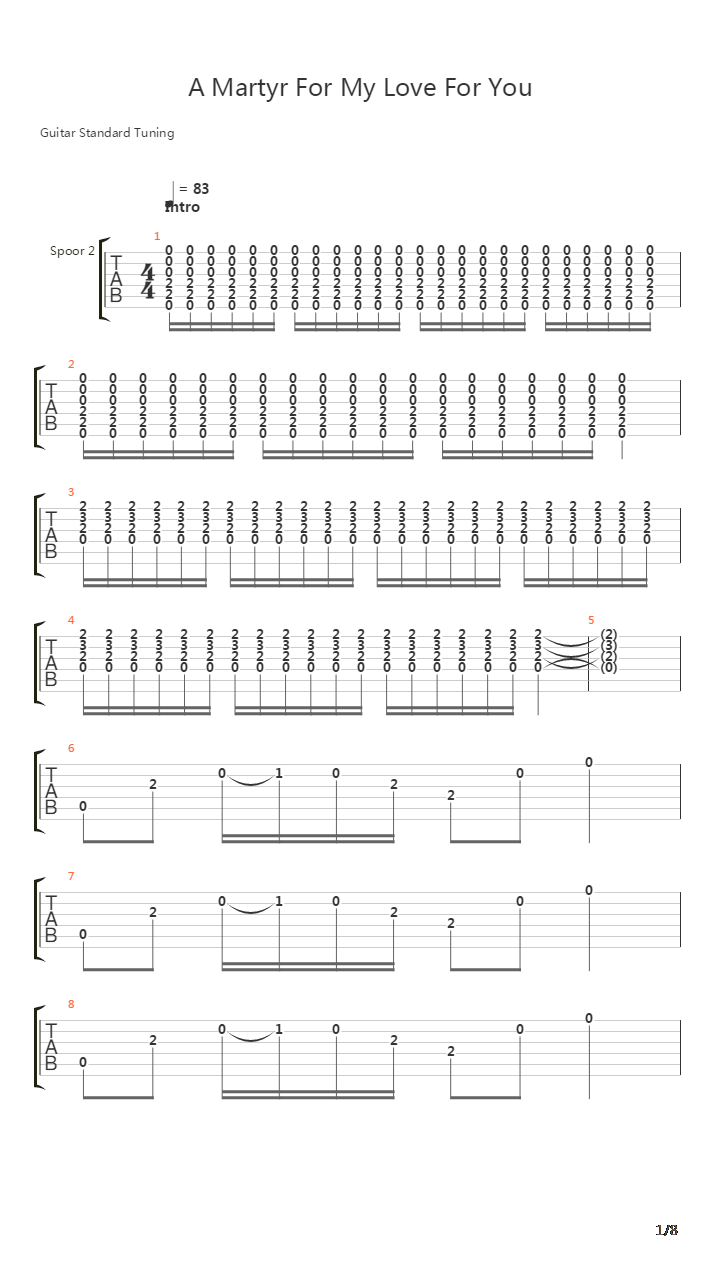 A Martyr For My Love For You吉他谱