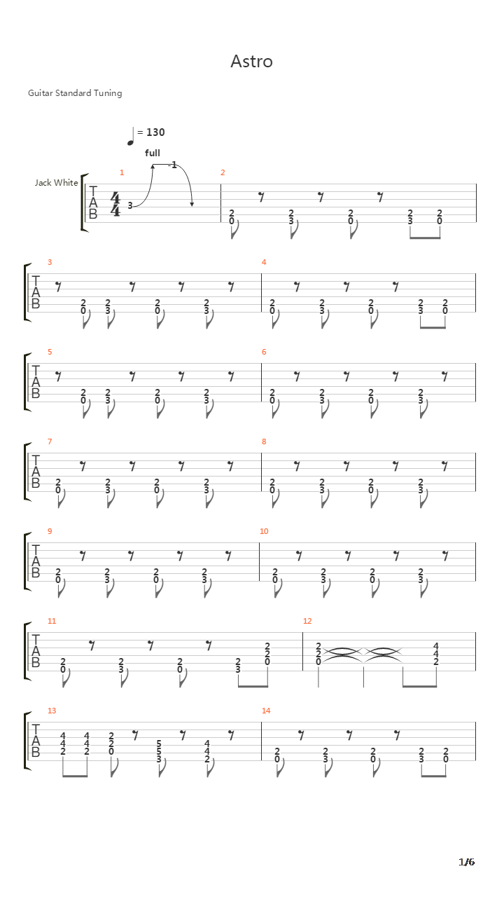 Astro吉他谱