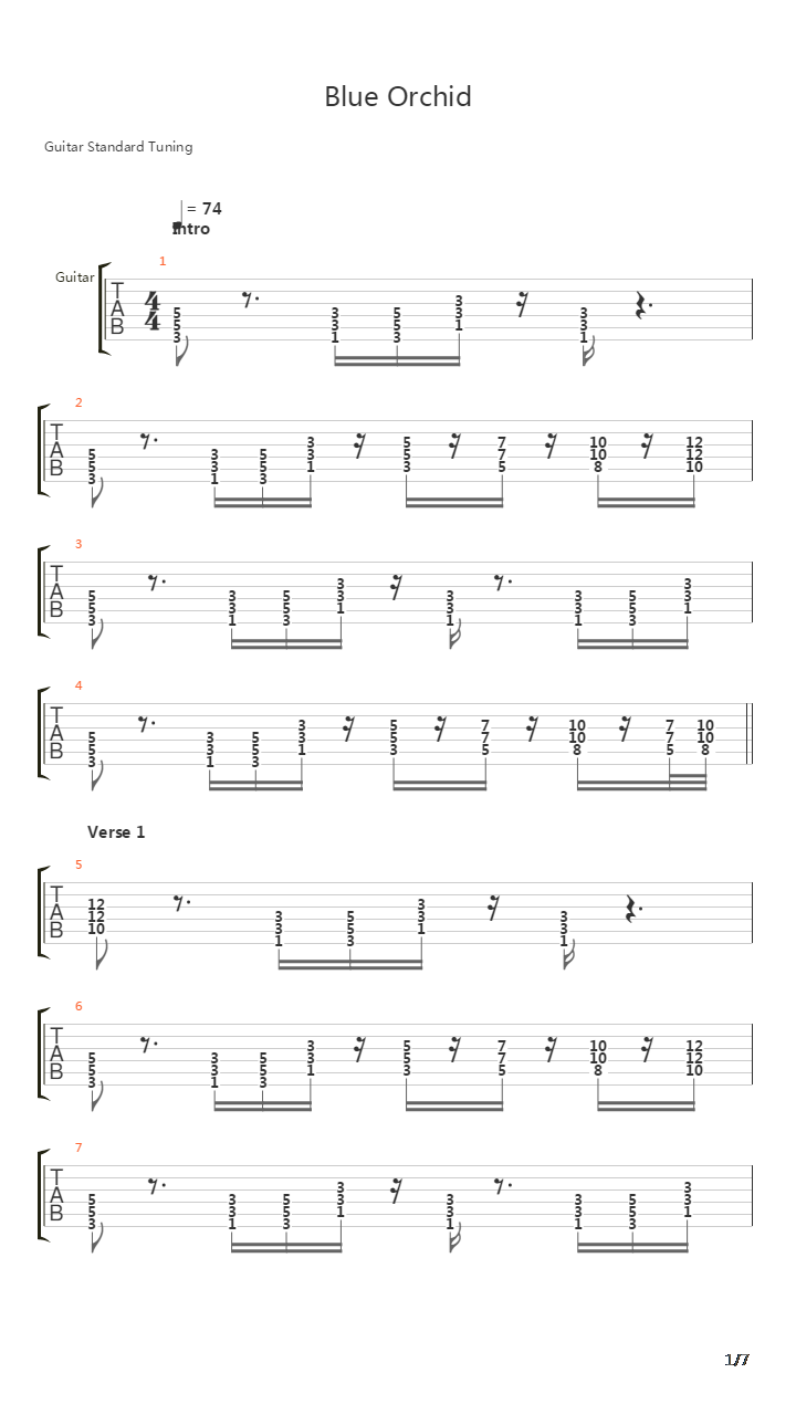 Blue Orchid吉他谱