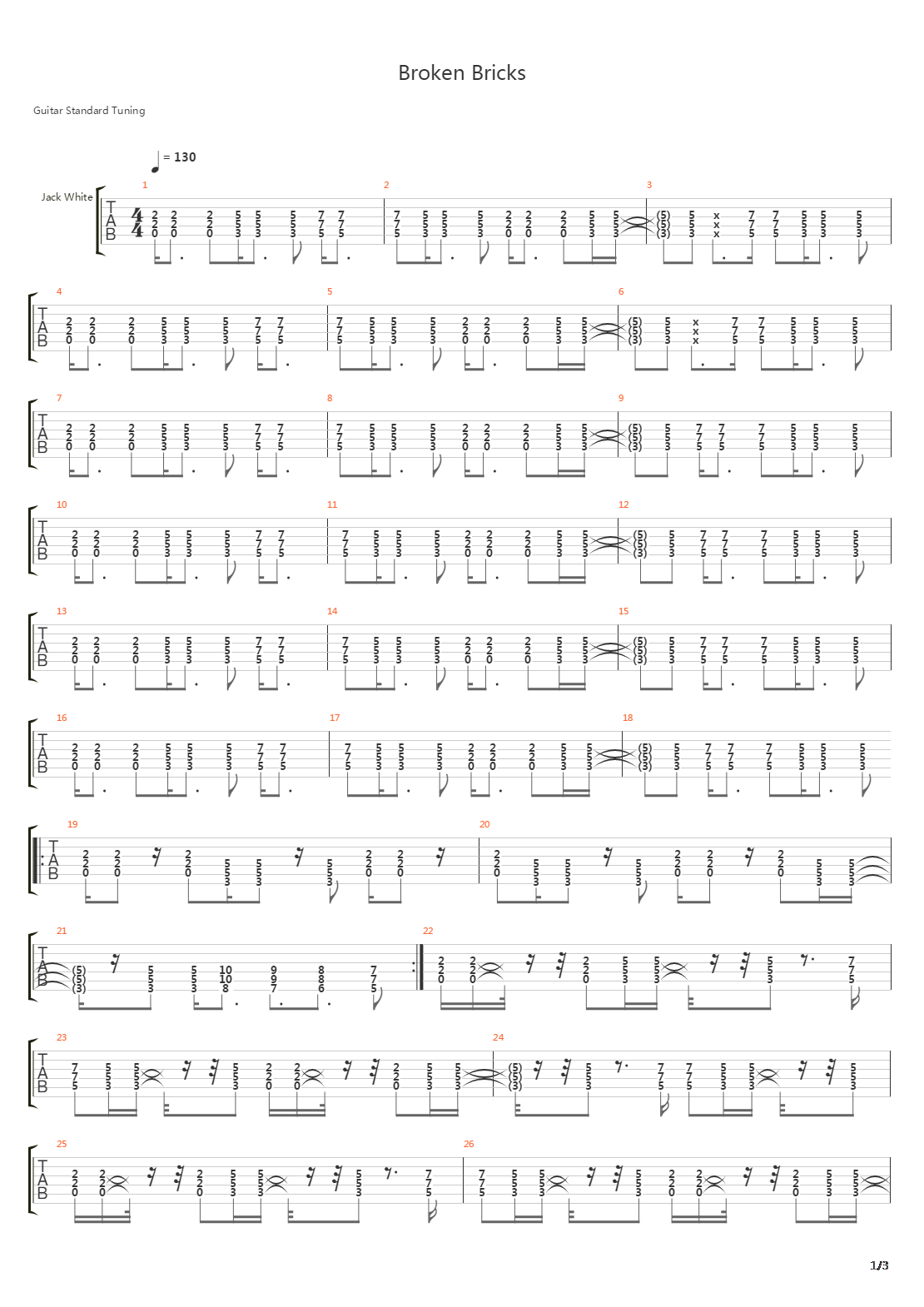 Broken Bricks吉他谱