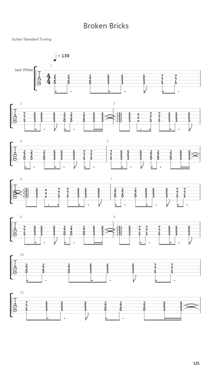 Broken Bricks吉他谱