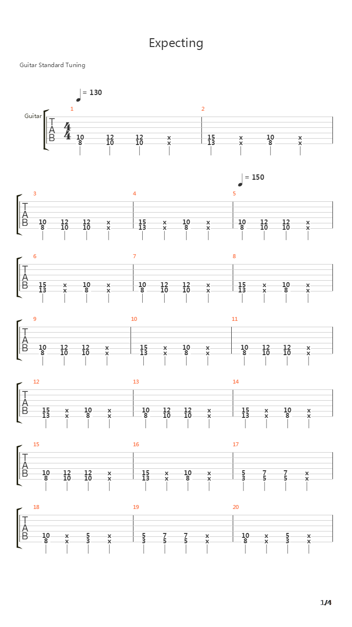 Expecting吉他谱
