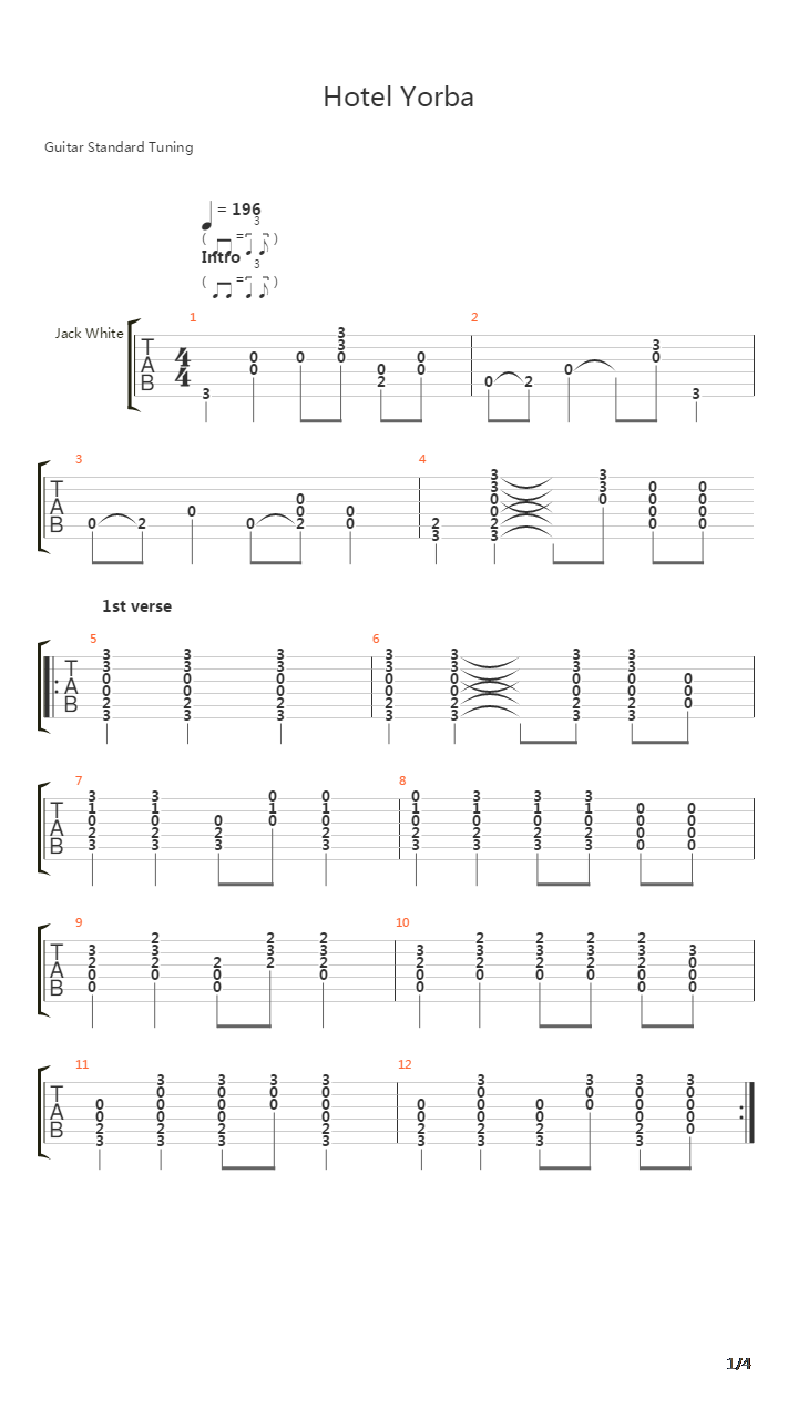 Hotel Yorba吉他谱