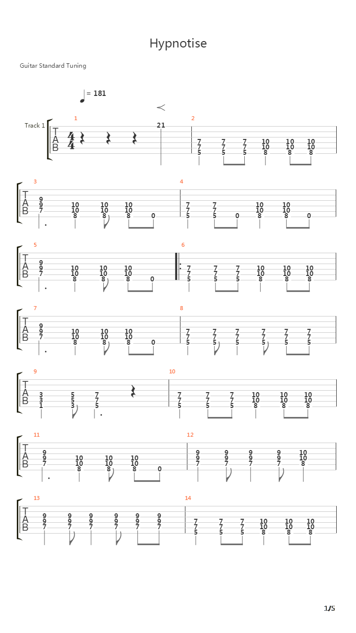 Hypnotise吉他谱
