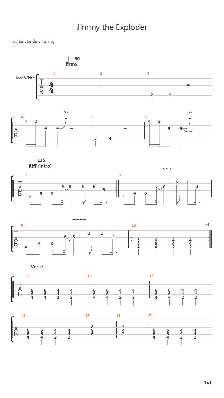 Jimmy The Exploder吉他谱