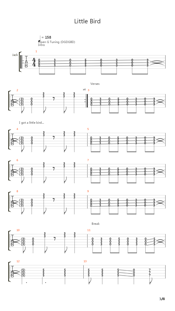 Little Bird吉他谱