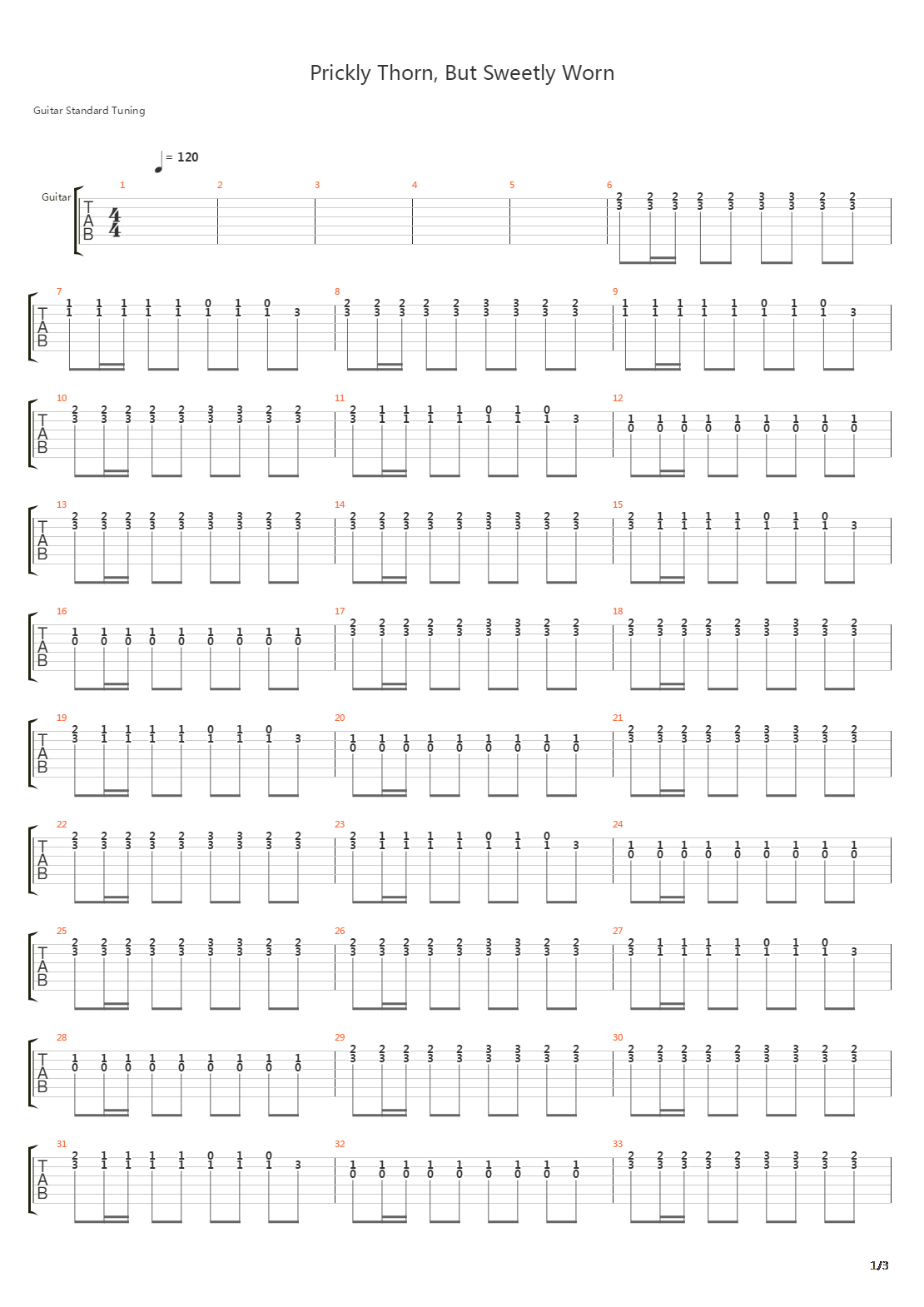 Prickly Thorn But Sweetly Worn吉他谱
