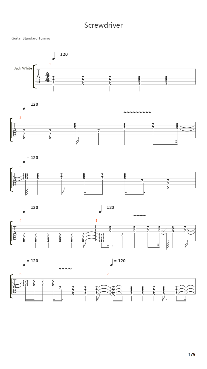 Screwdriver吉他谱