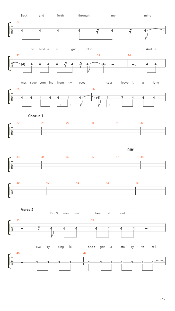 Seven Nation Army吉他谱