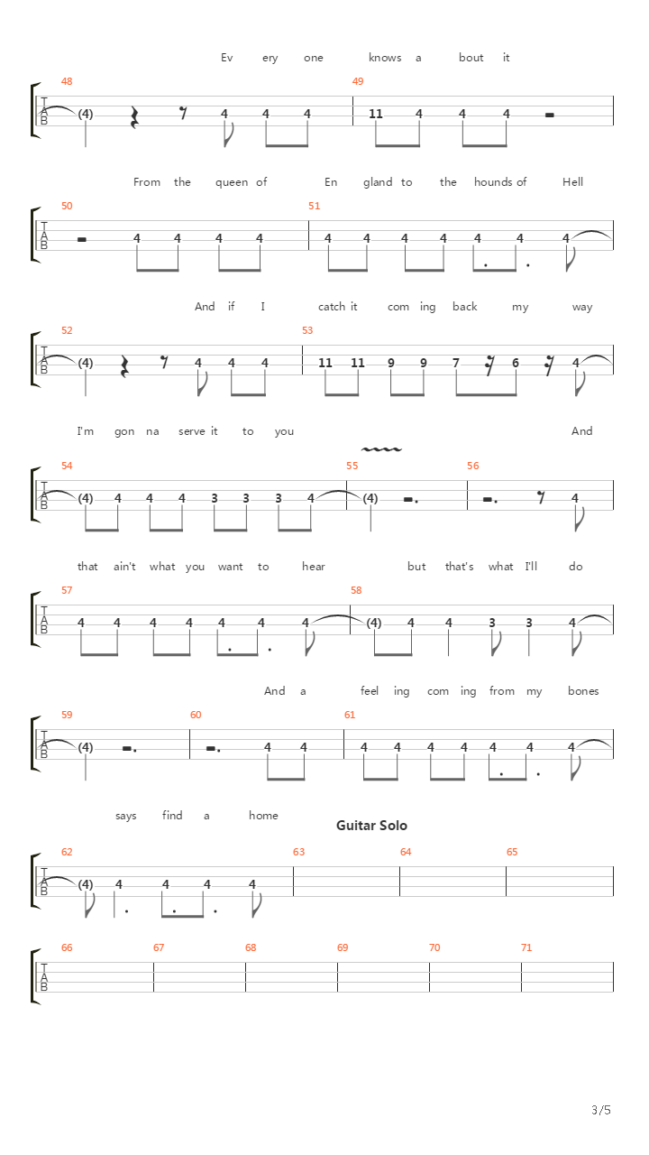 Seven Nation Army吉他谱