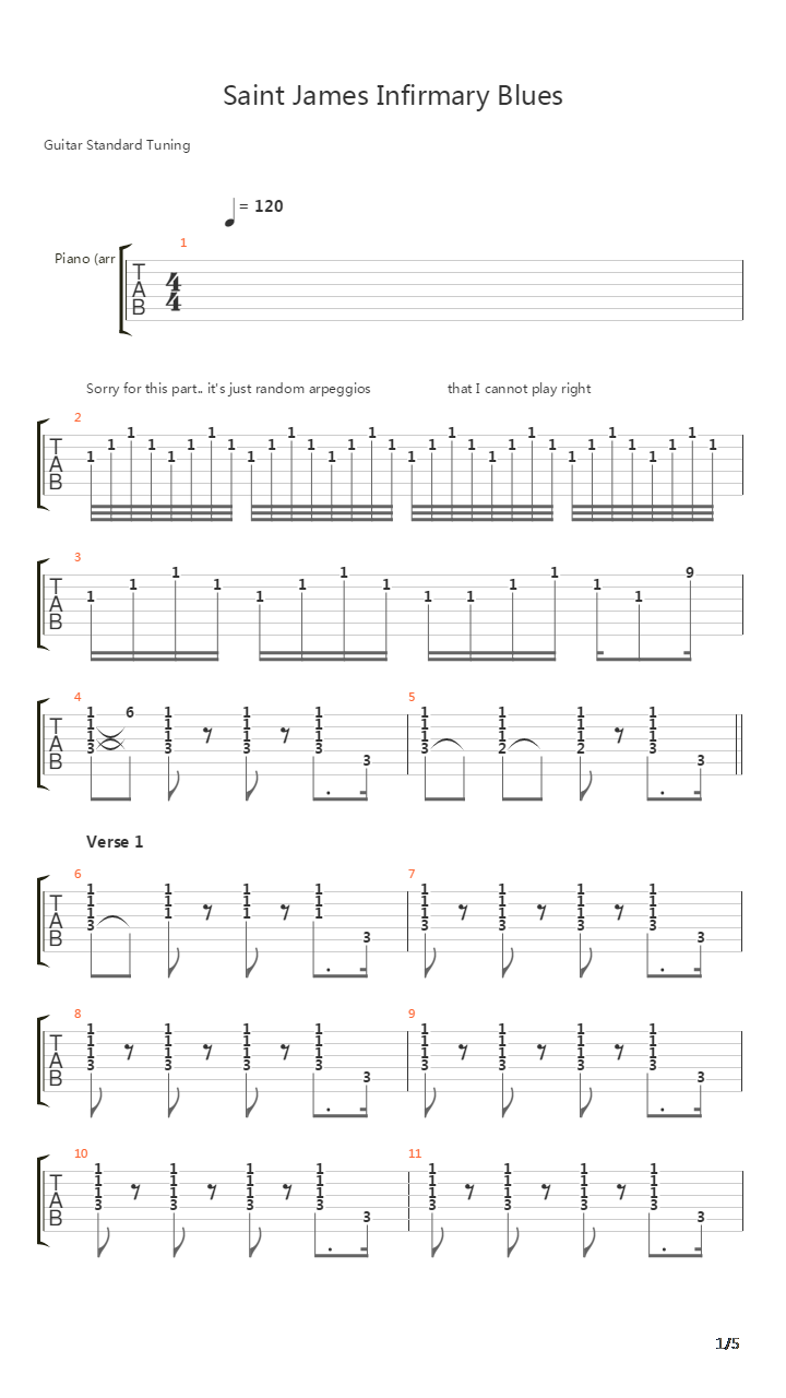 St James Infirmary Blues吉他谱