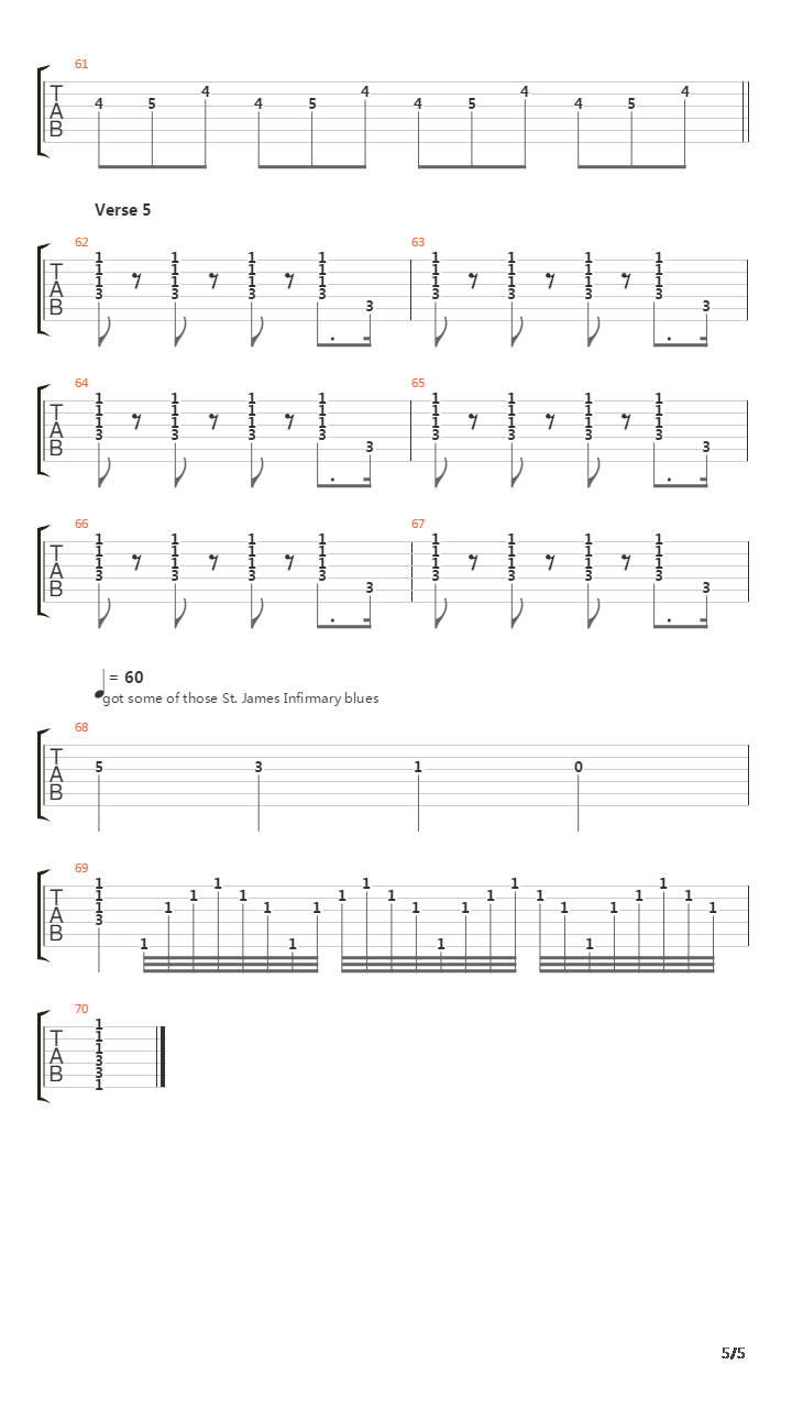 St James Infirmary Blues吉他谱