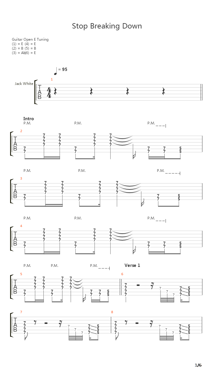 Stop Breaking Down吉他谱