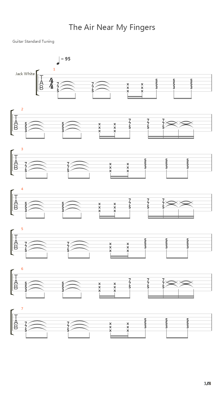 The Air Near My Fingers吉他谱
