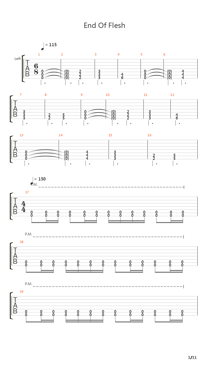 End Of Flesh吉他谱