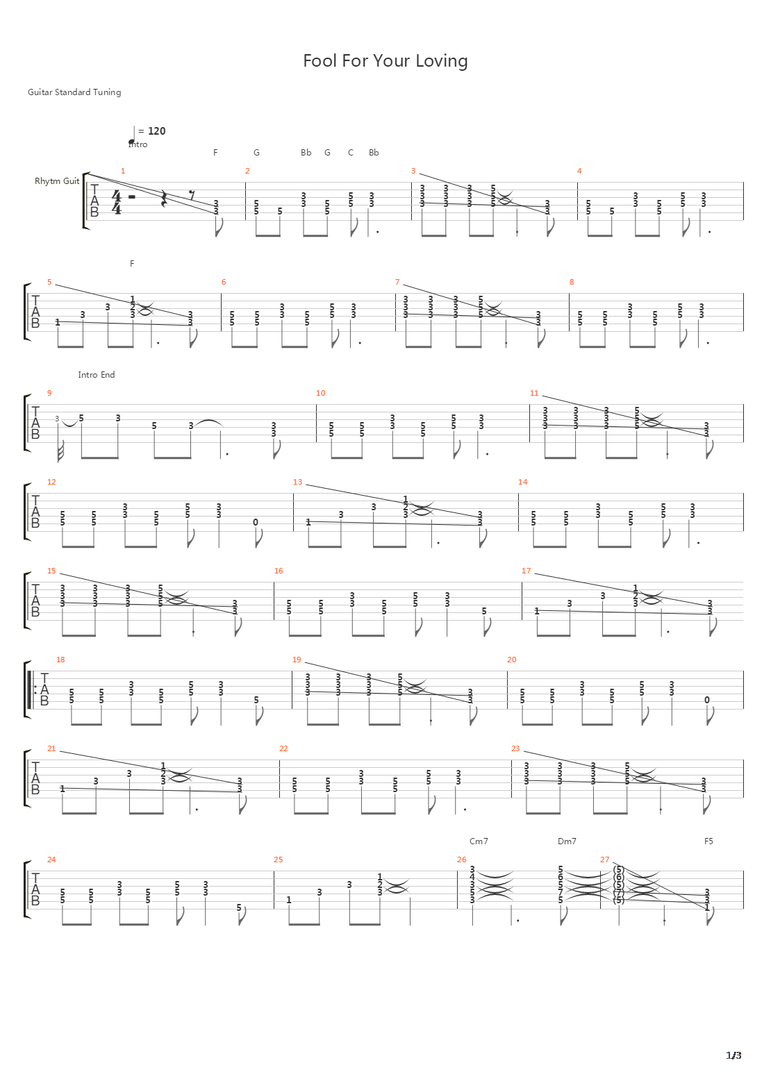 Fool For You Loving吉他谱