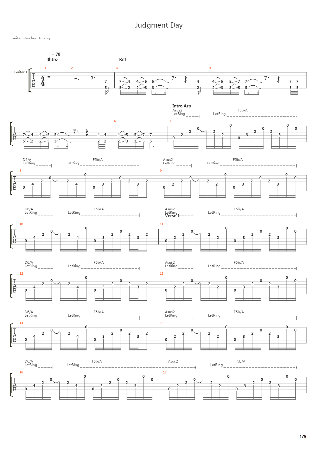 Judgement Day吉他谱