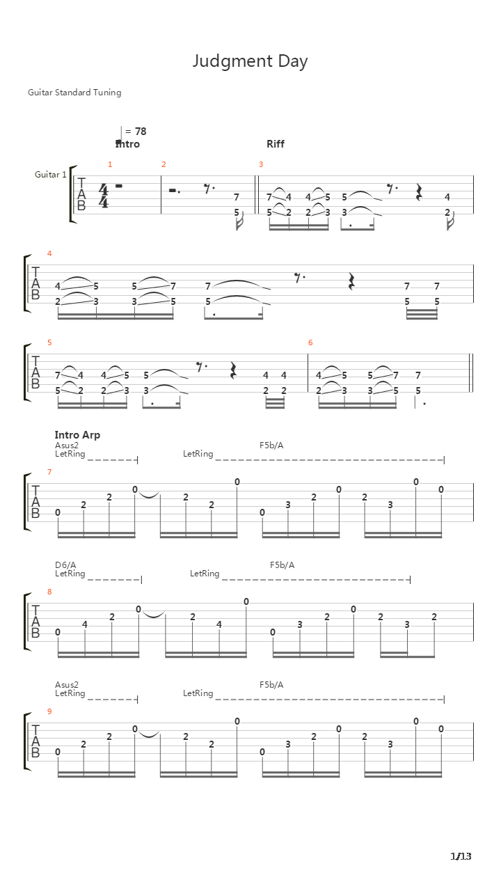 Judgement Day吉他谱