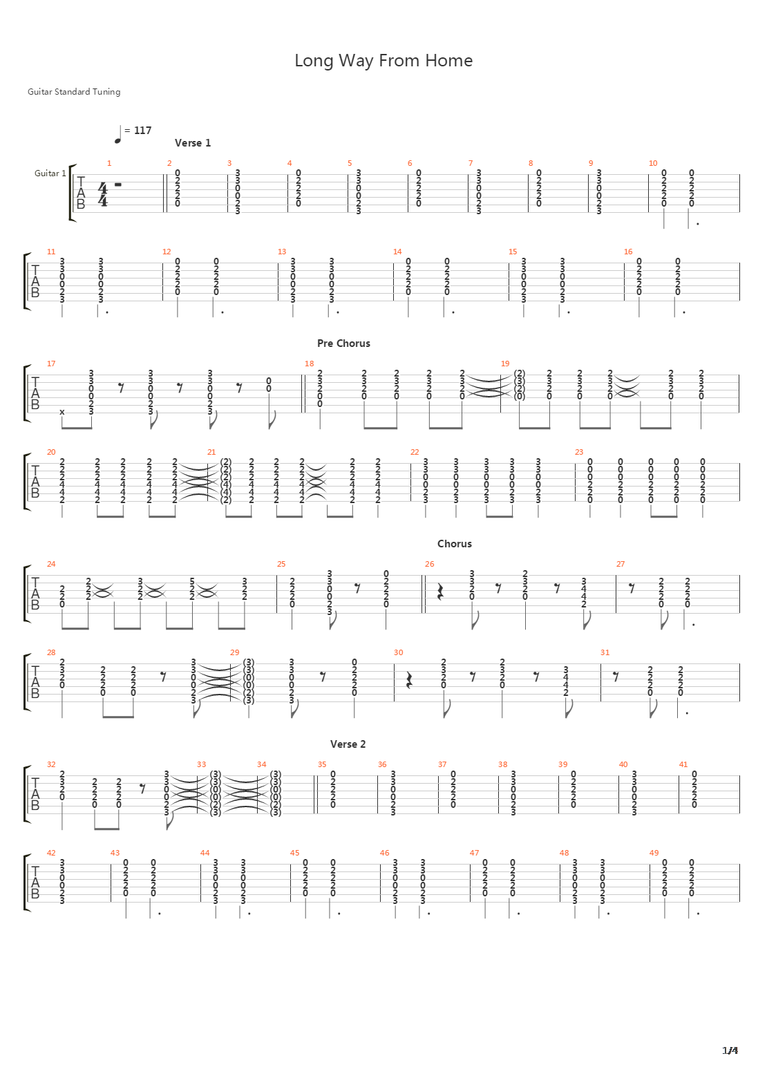 Long Way From Home吉他谱