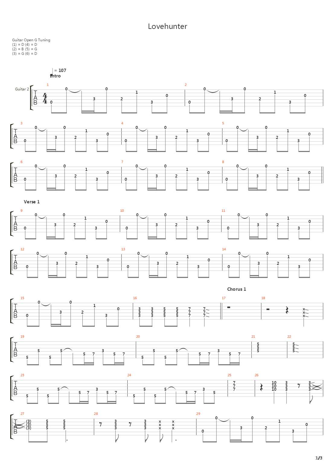 Lovehunter吉他谱