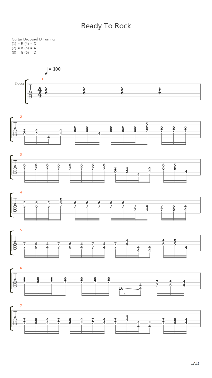 Ready To Rock吉他谱