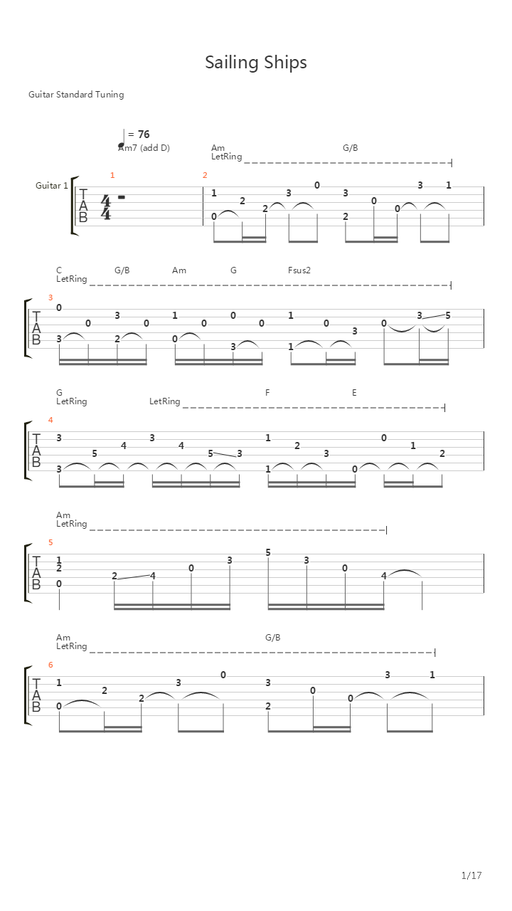 Sailing Ships吉他谱