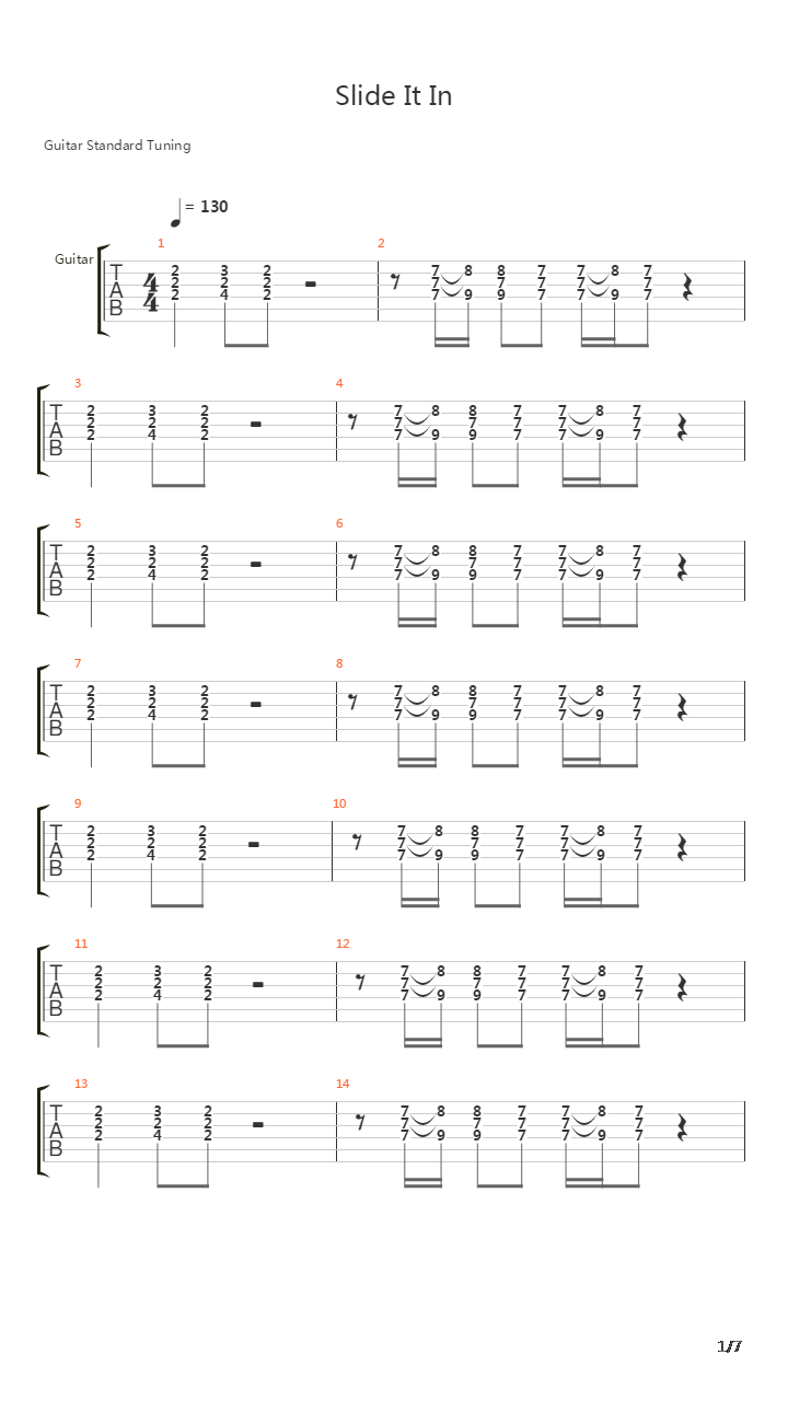 Slide It In吉他谱