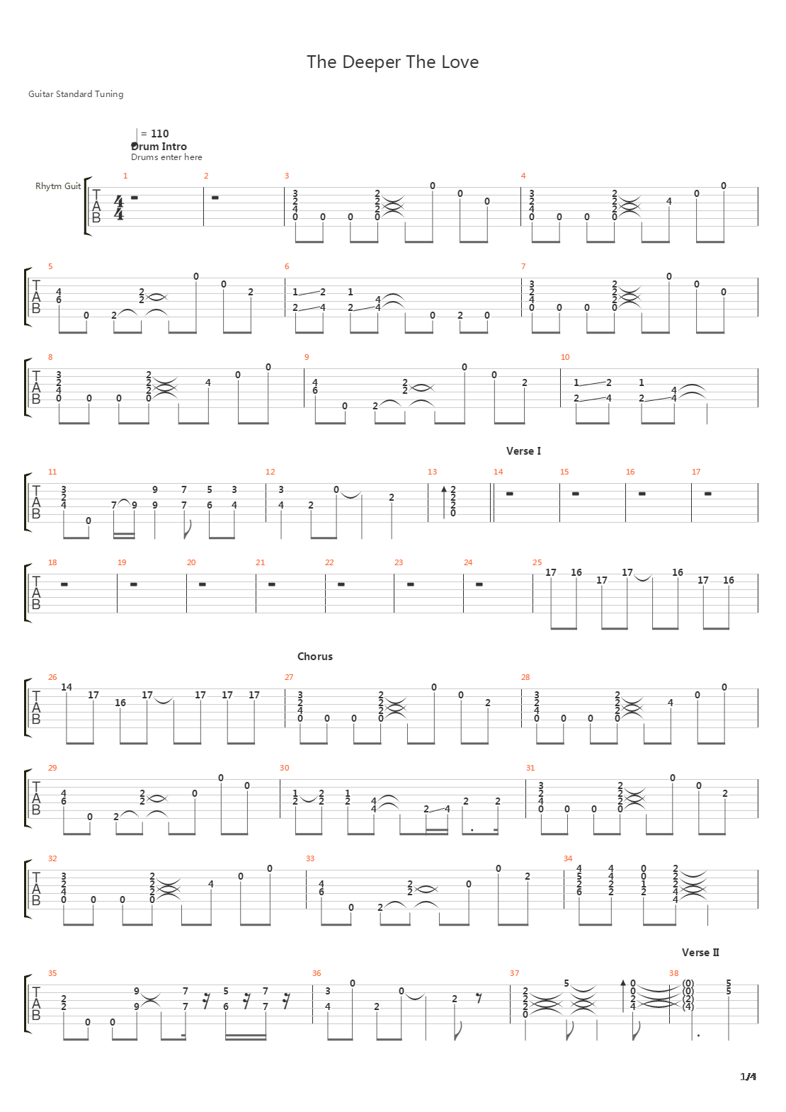 The Deeper The Love吉他谱
